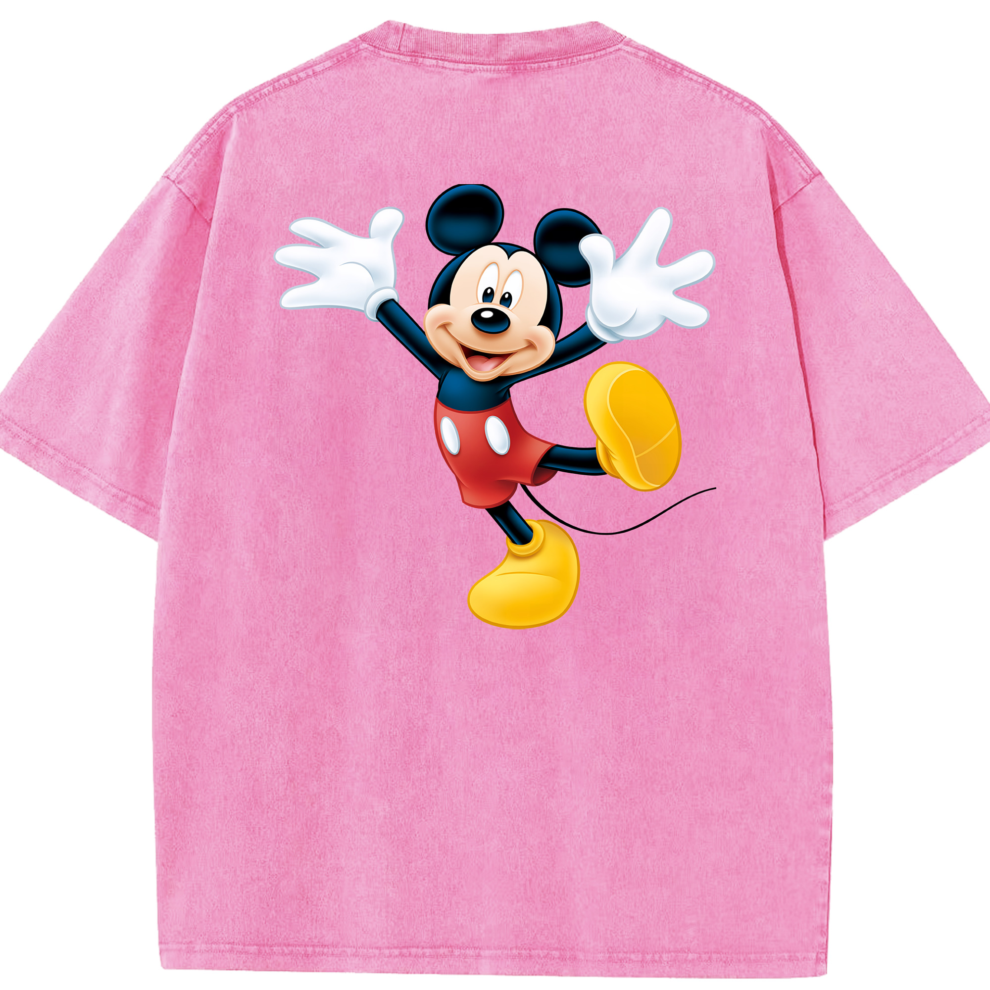 （画像用） ミッキーマウス Mickey Mouse 綿100% ヴィンテージ風 半袖Tシャツ（背面プリント）